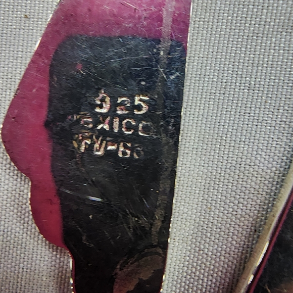 Vintage Mexico Sterling silver and turquoise inlay dangle earrings - Picture 9 of 9